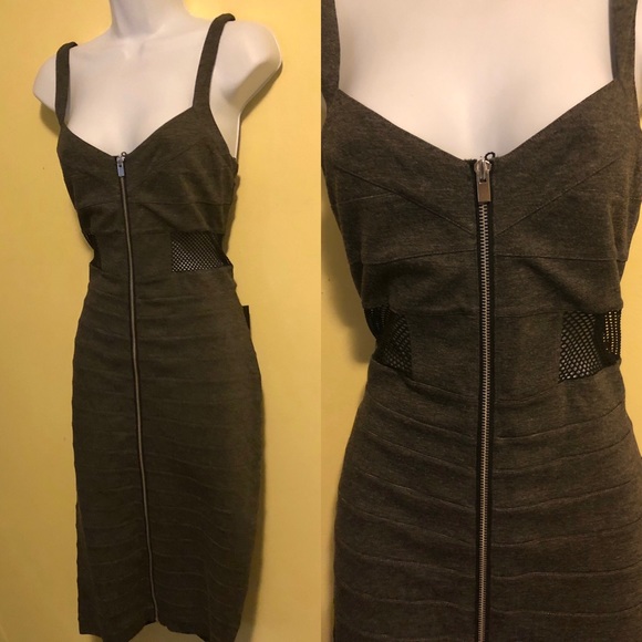 Express Gray Side Mesh Dress. Size 8 - Picture 5 of 7